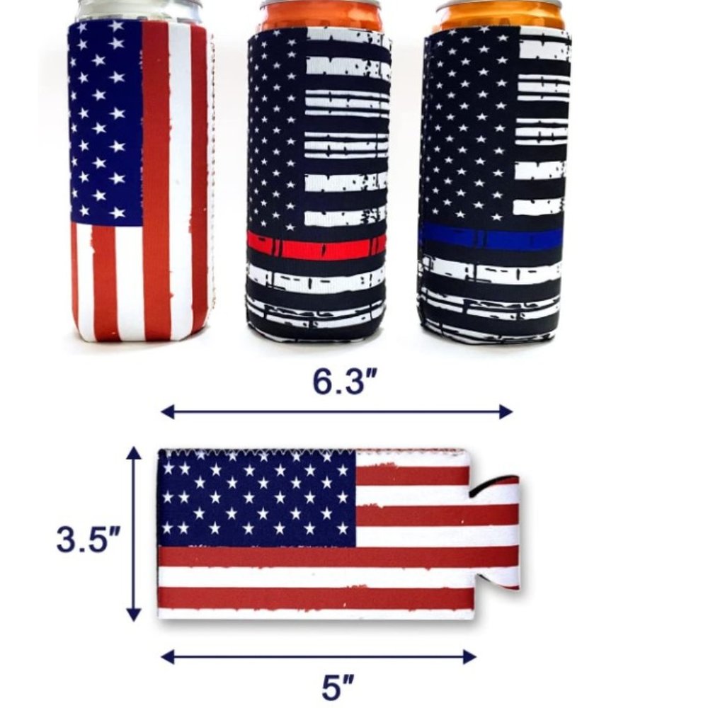 Patriotic American Flag Koozie 1 Sleeve - Picture 1 of 4